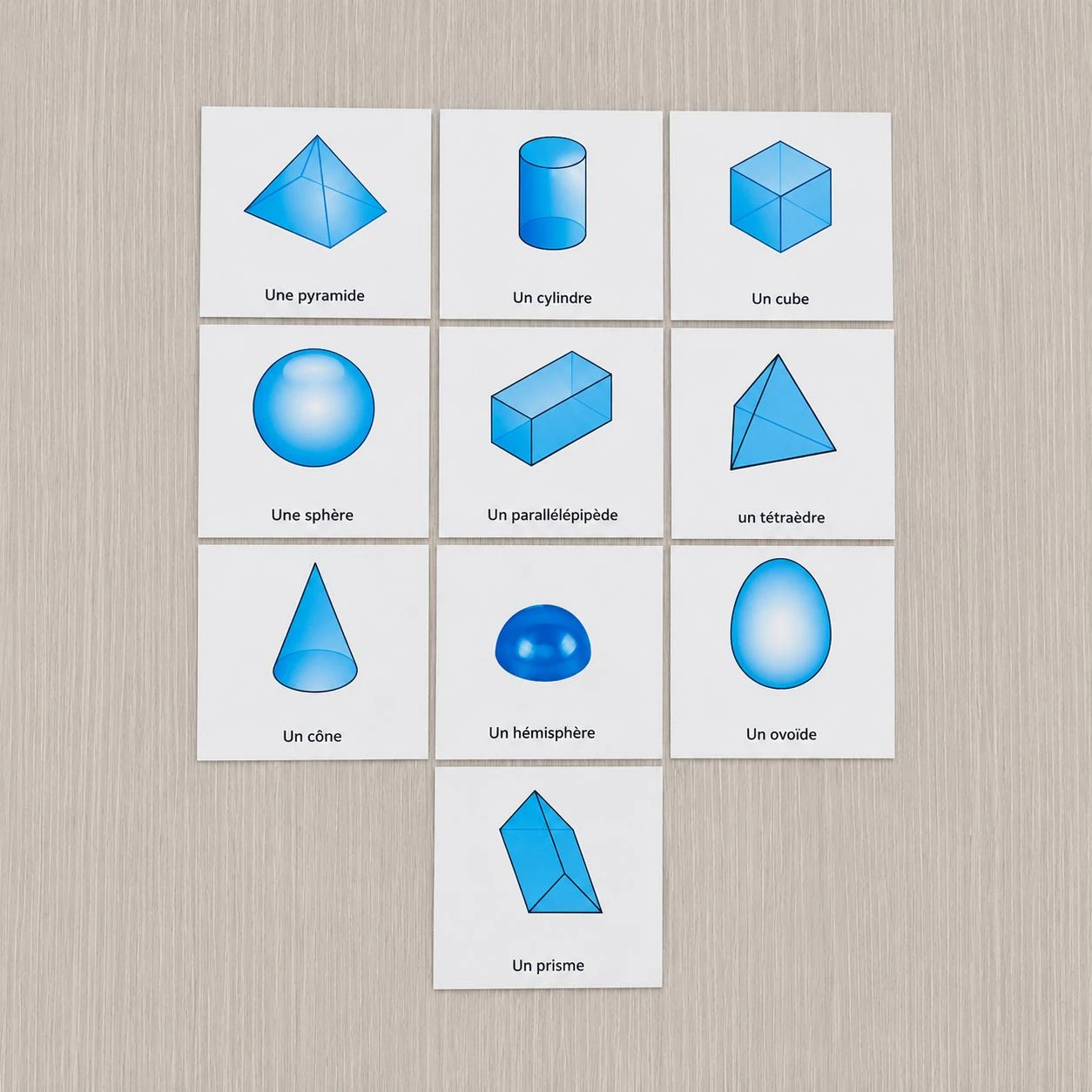Cartes de nomenclature des solides géométriques